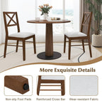 COSTWAY Wood Dining Chairs Set of 4, Upholstered Farmhouse Modern Dining Room Chairs with Backrest and 400LBS Capacity for Kitchen (Brown)