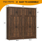 Unikito 71” Kitchen Pantry Storage Cabinet with Adjustable Shelves, 2 Pack | Large Farmhouse Storage Cupboard, Barn Doors, Sturdy and Deep, Versatile for Dinning Room, Living Room, Weathered Brown