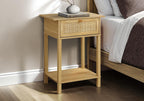 Monarch Specialties I 3842 Accent Table, 2 Tier, End, Nightstand, Side Table, Bedroom, Living Room, Natural Laminate