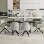 Furniliving 360° Swivel Dining Chairs Set of 2, Modern Upholstered Dining Room Chairs with Thicken Cushion, Style Chair with Arms Swivel Kitchen Chairs for Living Room, Restaurant, Chenille, LightGrey
