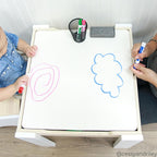 Teamson Kids - Wooden Multiactivity Table with Removable Tabletop for Storage | Reversible Tabletop, Storage Space