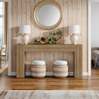 Tribesigns 63-Inch Long Console Table, Farmhouse Narrow Sofa Table Behind The Couch for Living Room, Entryway, Hallway, Foyer, Natural Brown