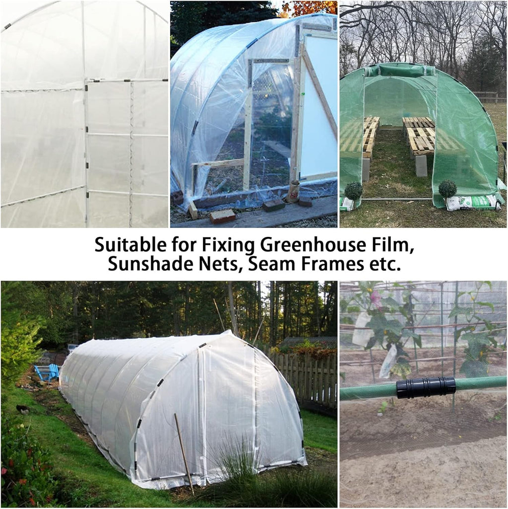 50 PCS Greenhouse Clips 3/4 inch Plastic Greenhouse Clamps 20mm Black ABS Snap Clamp Tube Clip Garden Buildings Tube Clip for Greenhouse Film Sunshade Nets Frame Shelters- Outer Ø 0.95” inner Ø 0.78”