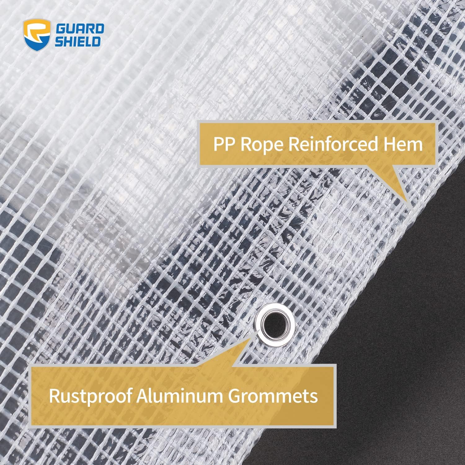 GUARD SHIELD Clear White Tarp Heavy Duty 12x12 Feet Waterproof for Greenhouse Outdoor Garden Poly Cover UV Resistant 3x3 Weave 10mil (2-Pack)