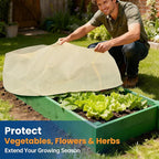 Plant Covers Freeze Protection, 2 Pack Garden Covers for Raised Bed, Frost Cloths for Outdoor Plants, Winter Protection for Vegetables & Flowers (102"×50"×22", Fit 4'×8' Bed)
