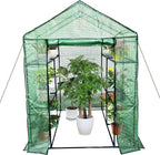 Greenhouse for Outdoors,Walk in 3-Tier 6 Shelves Green House w/ Roll-Up Zippered Door Anchors and Ropes,Waterproof & UV Protected Plant Garden Hot House for Garden Patio Backyard,57 x 57 x 76''