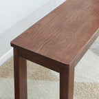 KEIKI Dinning Bench, 47.2" L Wood Dining Bench Indoor, Farmhouse Kitchen Table Bench for Kitchen, Living Room, Entryway, Walnut