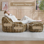 Giant Bean Bag Chair,Oversized Plush Comfy Bean Bag Sofa for Adults and Kids,Ultra Soft Living Room Bedroom Game Room Bean Bags with Armrests-Leopard Brown
