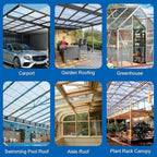 20 Pcs 2' x 4' x 0.15'' Polycarbonate Greenhouse Panels, Twin-Wall Roof Panels Waterproof UV Protected Corrugated Plastic for Greenhouse, Plant Stand Roof (20)
