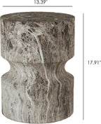 Modern End Table Cylindrical Side Table for Living Room,Farmhouse Nightstand with Faux Marble Texture and Magnesium Oxide Material for Small Space Living Room, Bedroom