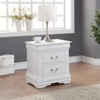 Knocbel Traditional Nightstand End Tables Side Table with 2 Drawers and Metal Handles for Bedroom Living Room Entryway, Fully Assembled, 21" W x 15" D x 24" H White