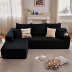 95" Cloud Sectional Couch with L-Shape Chaise, Modern Cloud Couch with Deep Seat, Modular Sectional Couches for Living Room, Apartment, Office, No Assembly Required