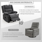 360°Swivel Rocking Chairs for Adult,Recliner Chair with Side Pockets and Cup Holders,Rocker Recliner with a Suitable for Living Rooms,Bedrooms,Grey
