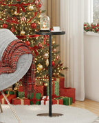 TUTOTAK Tall Round Side Table, Small End Table, Drink Table, Pedestal Side Table, livingroom, Black TB01BK096