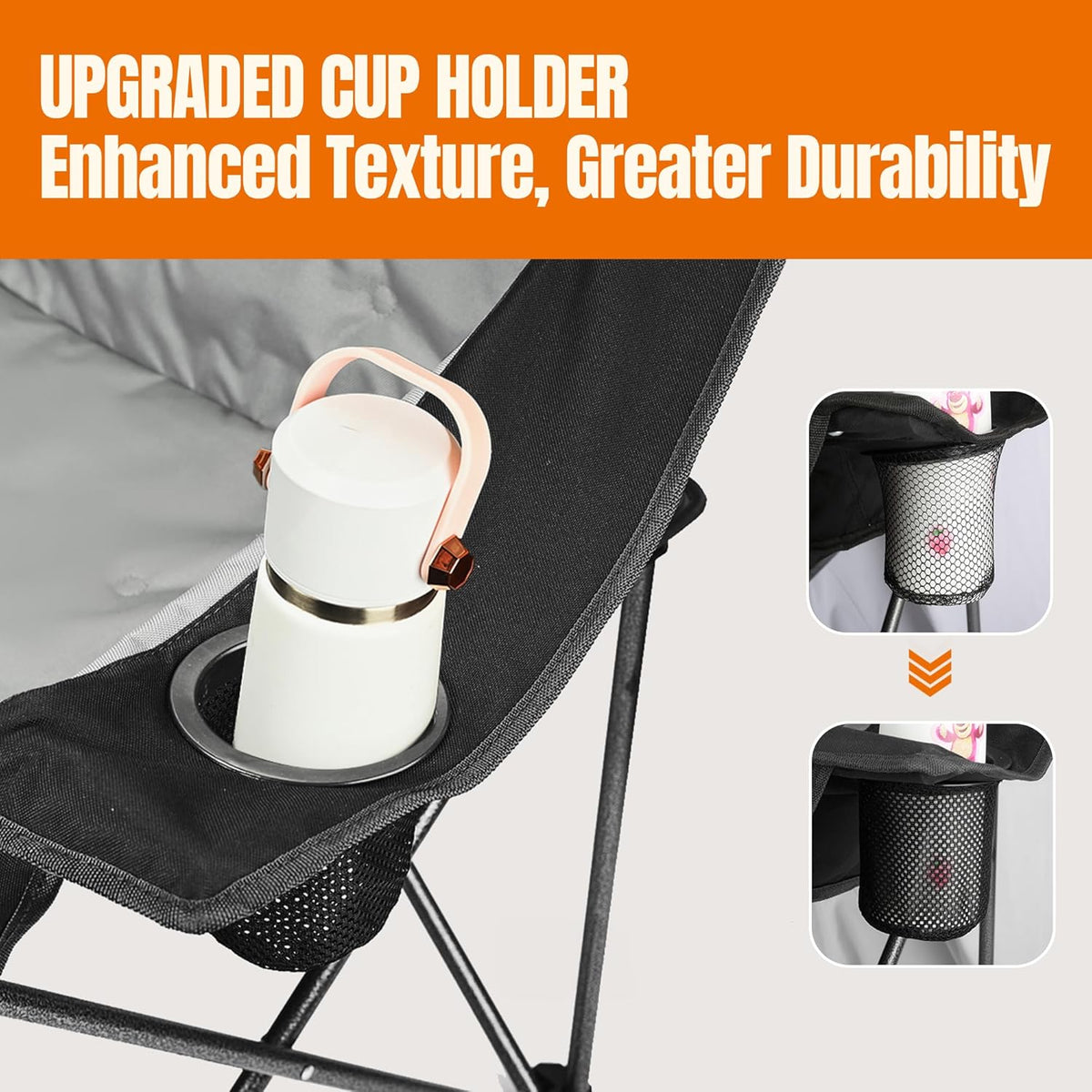 2 Person Camping Chair, Heavy Duty 650LBS Padded Loveseat for Couples & Pets, Foldable Double Camp Chair with Reinforced Storage Bag, Ideal for Outdoor Festivals, Beach, & Car Camping