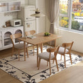31"-47" Foldable Dining Table and Chairs Set for 4, Solid Wood Extendable Kitchen Table with Oak Wood Legs, Space-Saving Dinner Tables for Living Room, Kitchen(Original, 1table+4cushion chairs-YA)
