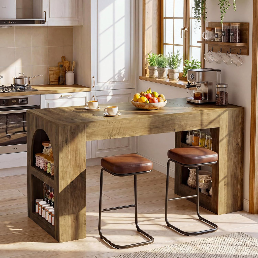 Tribesigns 63-Inch Kitchen Island with Storage, Farmhouse Stationary Island Table with Large Countertop, Counter Height Coffee Bar Unit for Kitchen, Living Room, Basement