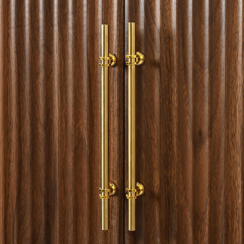 72" Tall Arched Kitchen Pantry Cabinet with Fluted Doors & 8 Shelves, Brown | Storage Cabinet with 3 Adjustable Shelves & Hidden Drawer, Versatile for Kitchen, Dining Room, Bathroom, Office