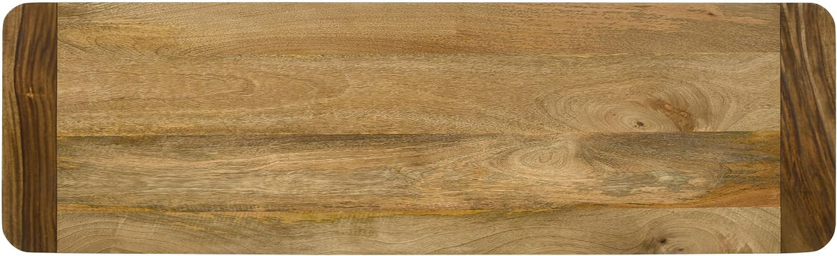 Coaster Home Furnishings - Maverick - 53-Inch Wood Dining Bench - Rustic Farmhouse Style with Mango & Sheesham Wood Top, Black Iron Legs - Dining Room, Kitchen - Natural Mango & Black - 123043