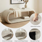 Chifee & Vingol 52" W Modern Living Room Bench Upholstered Entryway Bench Bedroom Benches End of Bed Benches for Entryway, Dining Room and Living Room,Wheat
