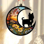 Personalized Dog Memorial, Custom Name Yorkshire Terrier Dog Christmas Ornament with Name, Custom Breeds, Pet Loss Light Catcher, Gifts for Lovers Loss of Pet Sympathy on Mothers Day Christmas