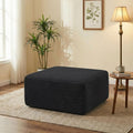 POEM PANDA 37" Modular Sofa Ottoman, Foot Expansion Stool, Black | Plush Corduroy, Deep Seat, High-Density Rebound Foam, Compressed Packaging, No Assembly Required, for Living Rooms & Bedroom