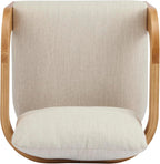 Christopher Knight Home Yorick Modern Dining Chair Set of 2 with Cushion, Solid Wood Dining Room Armchair Set, Curved Backrest Kitchen Side Chair, Living Room Comfy Extra Seat, Natural+Beige