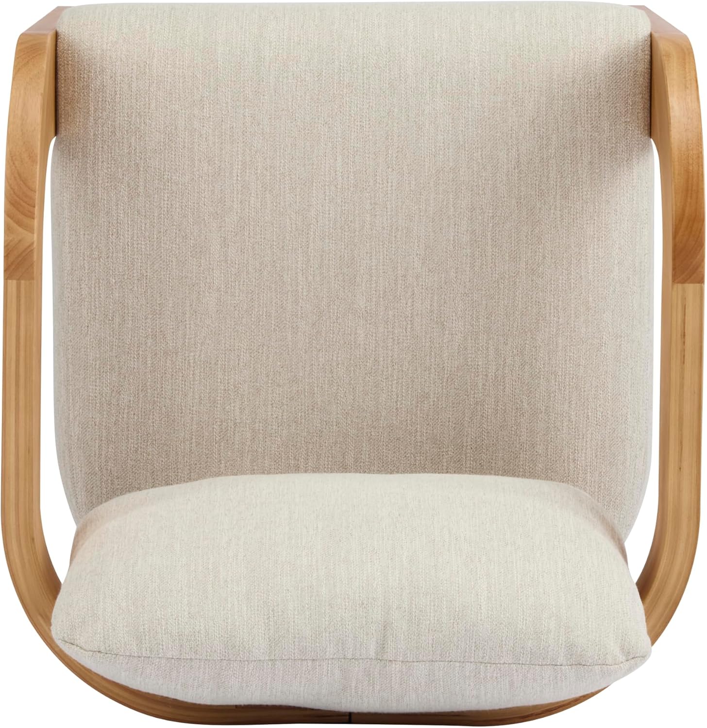 Christopher Knight Home Yorick Modern Dining Chair Set of 2 with Cushion, Solid Wood Dining Room Armchair Set, Curved Backrest Kitchen Side Chair, Living Room Comfy Extra Seat, Natural+Beige