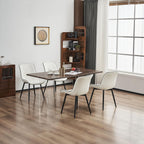 Rowill Dining Chairs Set of 2 Modern Faux Leather Kitchen Chairs with Thickened Metal Frame, Scratch-Resistant Upholstery,Widened Seat & Adjustable Anti-Slip Pads, Cushioned Backrest for Kitchen,White