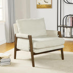 Roundhill Furniture Kelly Mid-Century Modern Accent Armchair, White