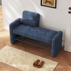 40.94" Entryway Shoe Rack with Cushion Padded Seat, 2-Tier Shoe Bench with Backrest & Armrest, Stable Shoes Organizer for Living Room, Bedroom, Entry, Hallway