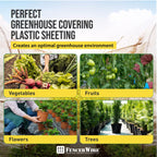 CAPHAUS 6 mil Clear Greenhouse Plastic Sheeting, 4-Year UV Resistant Polyethylene Film, Hoop House Cover for Horticulture, Gardening, Farming and Agriculture, 90% Light Transmittance, 25’ x 32’