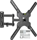 Full Motion Corner TV Wall Mount for 26-55 Inch TVs | TV Bracket with Tilt, Swivel and Articulating Arm. Fits Flat/Curved TVs, Single Stud Design, Max VESA 400x400mm, 77 lbs