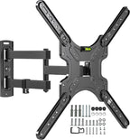 Full Motion Corner TV Wall Mount for 26-55 Inch TVs | TV Bracket with Tilt, Swivel and Articulating Arm. Fits Flat/Curved TVs, Single Stud Design, Max VESA 400x400mm, 77 lbs