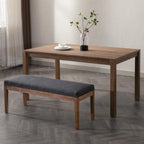 Linen Dining Bench Upholstered Entryway Bench Farmhouse Shoe Bench Seat Ottoman for Hallway Living Room Bedroom End of Bed Dining Room Kitchen, 45.5" Long, Charcoal
