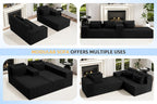 105" Modular Sectional Sofa for Living Room,Cloud Couch with L-Shape Chaise | Couch with Deep Seat, Memory Foam Cloud Sectional Couch, No Assembly, Luxury Velvet (Black, Right)