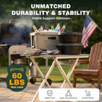 SUNNYFEEL Folding Camping Table - Lightweight Aluminum Portable Picnic Table for Cooking, Beach, Hiking, Travel, Fishing, BBQ, Indoor Outdoor Small Foldable Camp Tables