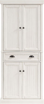 Crosley Furniture Seaside Kitchen Storage Bundle - Pantry Cabinet and Hall Tree Bench