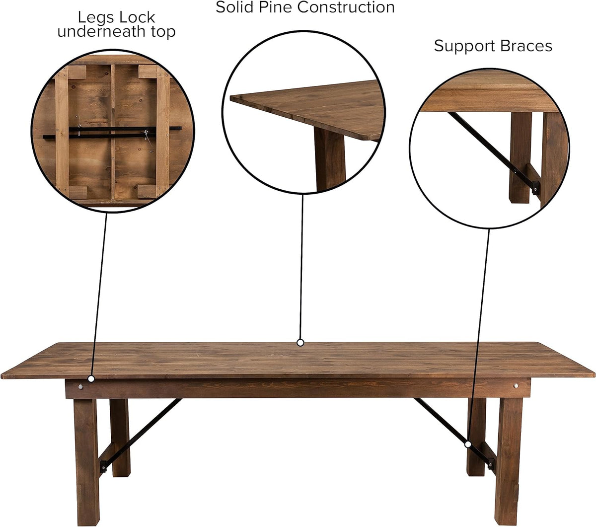 Flash Furniture Hercules 108x40 in Folding Table
