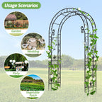 Trellume Garden Abor - 88"(H)*51"(L), Sturdy Metal Garden Arch with Rust-Resistant Finish, Trellis for Climbing Plants Outdoor, Ideal as Wedding Arches for Ceremony（20MM Pipe）