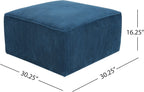 Christopher Knight Home Isa Corduroy Ottoman Footstool, Square Pouf Poufee Footrest Ottoman Large Seat, Modern Side Table for Living Room Bedroom Home Decor, Navy Blue, 30"
