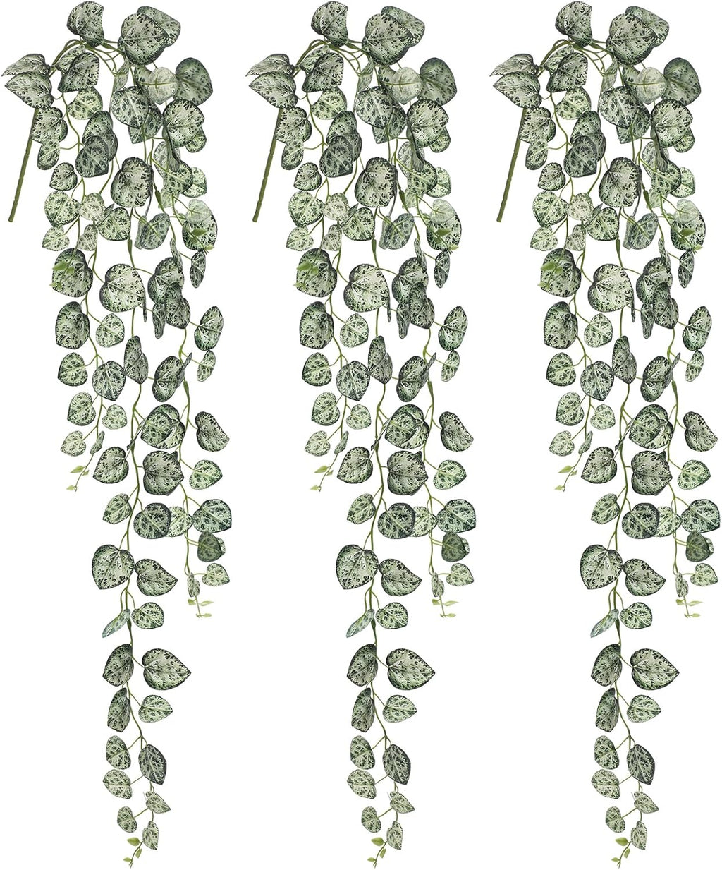 Briful 3 Pack Fake Hanging Plant 39.3" Faux Hanging String of Hearts Plant Faux Trailing Vine with Heart-Shaped Leaves Lush Cascading Artificial Greenery for Home Wall Indoor Outdoor Porch Decor