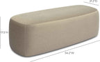 Tov Furniture Graceland Taupe Faux Mohair Bench