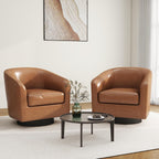 Swivel Barrel Accent Chair, Modern Round Chenille Fabric Arm Chair for Living Room, Bedroom, Comfy Club Reading Chairs for Adults