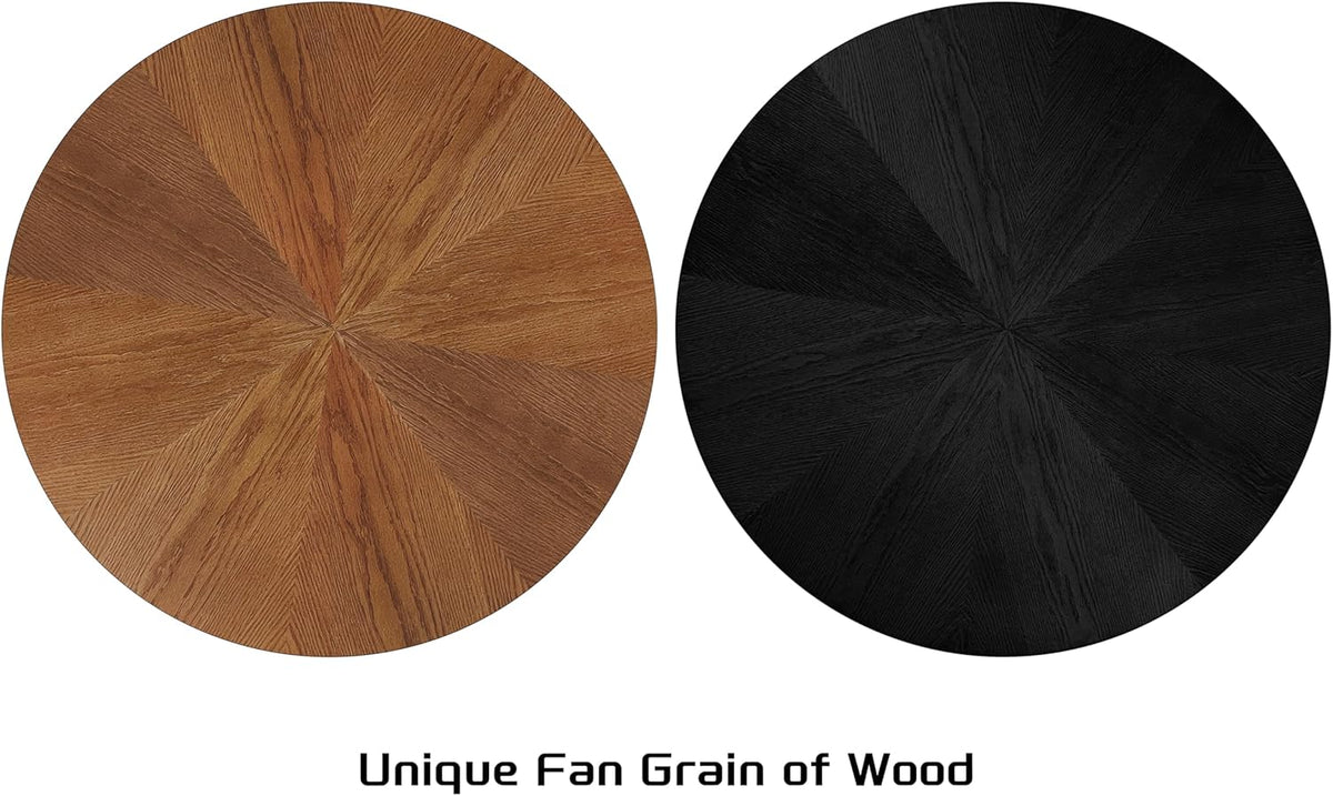 Solid Wood Round Dining Table for 4-6, Wooden Intersecting Pedestal Base, Farmhouse Round Dining Room Table for Home Dining Room, Kitchen, Living Room