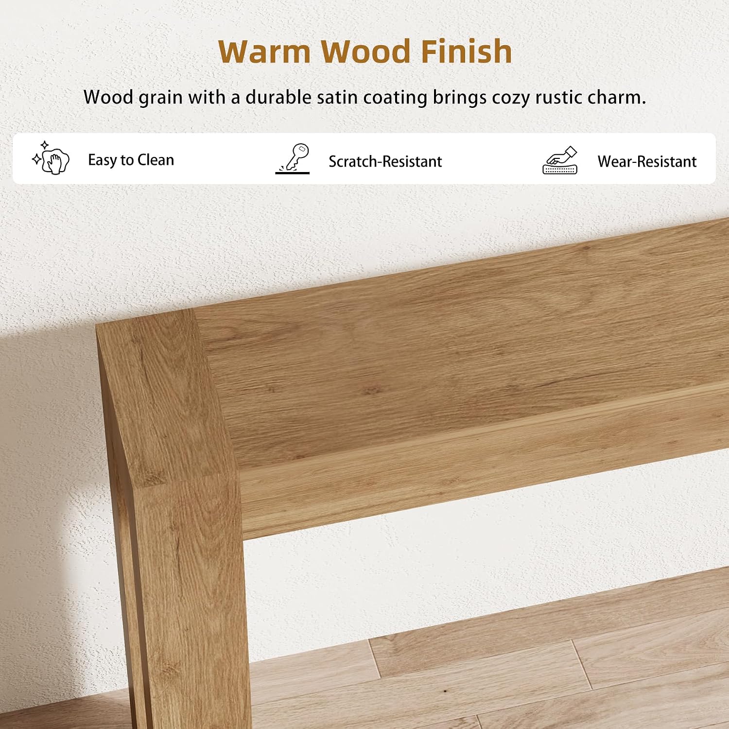 86.75" Extra Long Console Table for Entryway, Narrow Entryway Table | 11.75" Narrow Behind Couch Table, Long Tabletop, Wood Grain, Farmhouse Sofa Table for Living Room Hallway, Oak