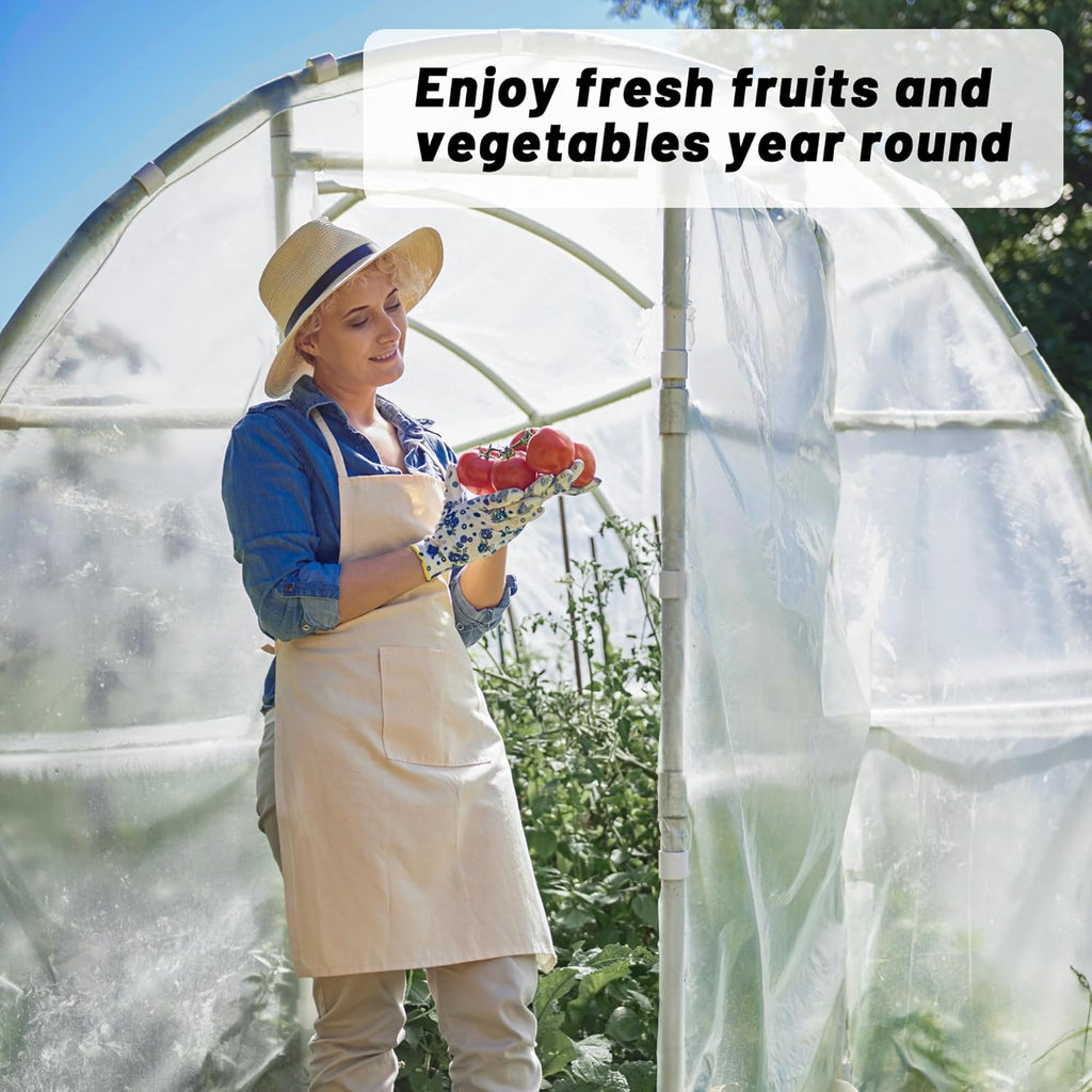 6 Mil Clear Greenhouse Plastic Sheeting,Transparent Plastic Film for Greenhouse, UV Resistant Polyethylene Film for Farm,Garden (8ftx12ft)
