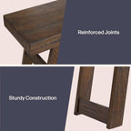 Alaterre Furniture Lawas Solid Wood Console Table, Brown, 56”x12”x32” | Modern Farmhouse Entryway Table, Easy Assembly Living Room Furniture for Behind the Couch, Entryway, or Hallway