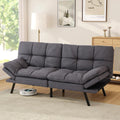 Opoiar Futon Sofa Bed Convertible Memory Foam Couch Bed, Modern Sleeper Sofa with Adjustable Armrests&Backrests, Christmas Futon Sets for Compact Living Spaces Office Dorm Bonus Room,Grey