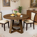 Sannwsg 43 Inch Round Dining Table for 4, Circle Kitchen Tables with Wooden Pedestal Base, Round Kitchen Table for Dining Room, Kitchens, Living Room